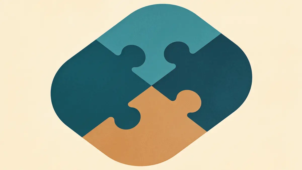 Illustration: two rounded shapes interlocking like puzzle pieces