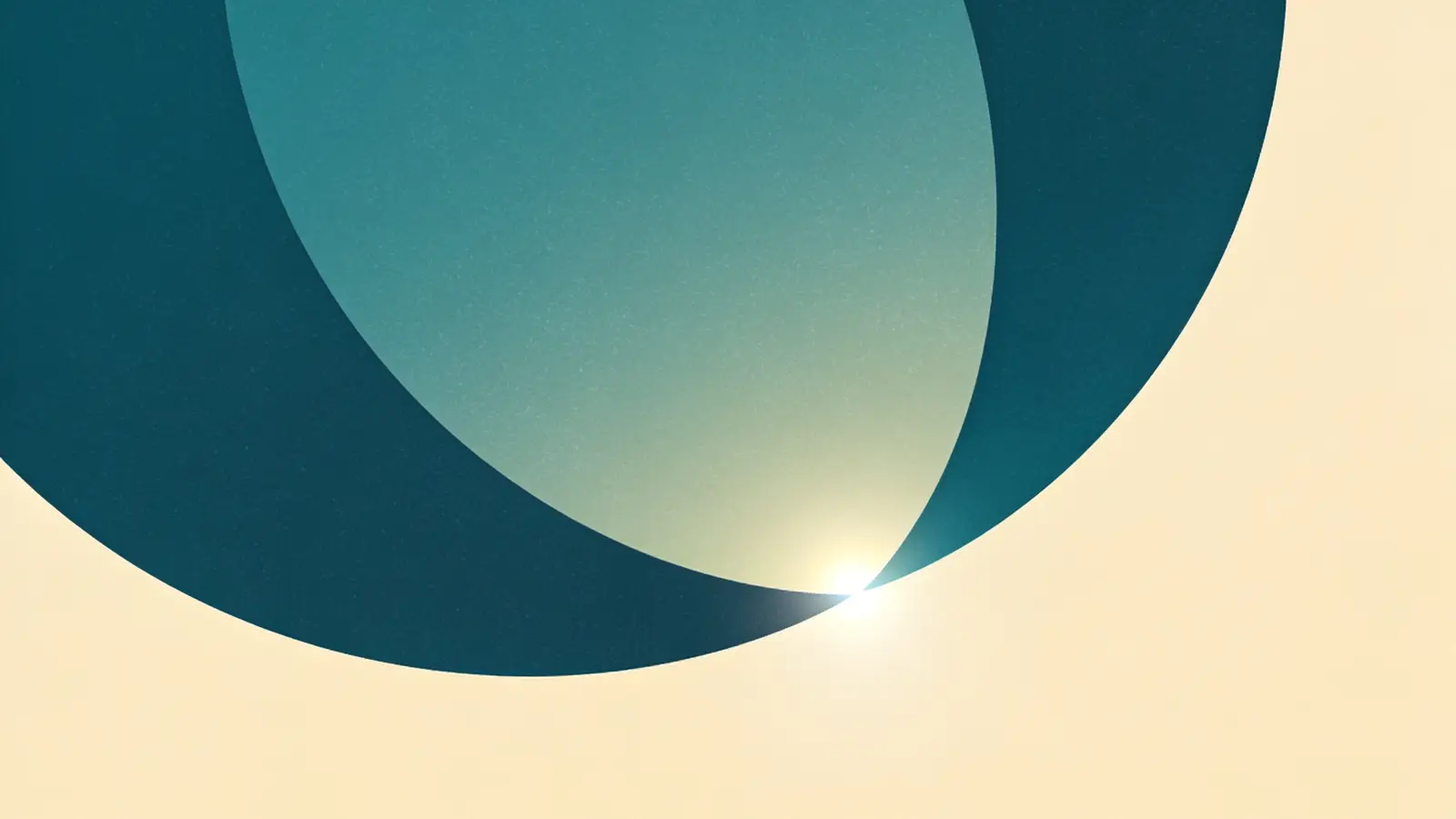 Illustration: two gentle overlapping arcs meeting at a single bright point