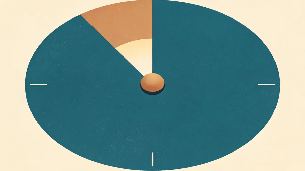 Illustration: a soft circular dial divided into plain segments without markings, two segments gently highlighted